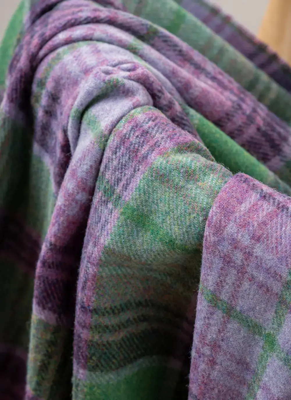 Green & Purple Lambswool Throw